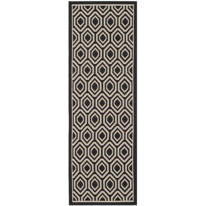 SAFAVIEH Indoor Outdoor CY6902-266 Courtyard Black / Beige Rug Image 6