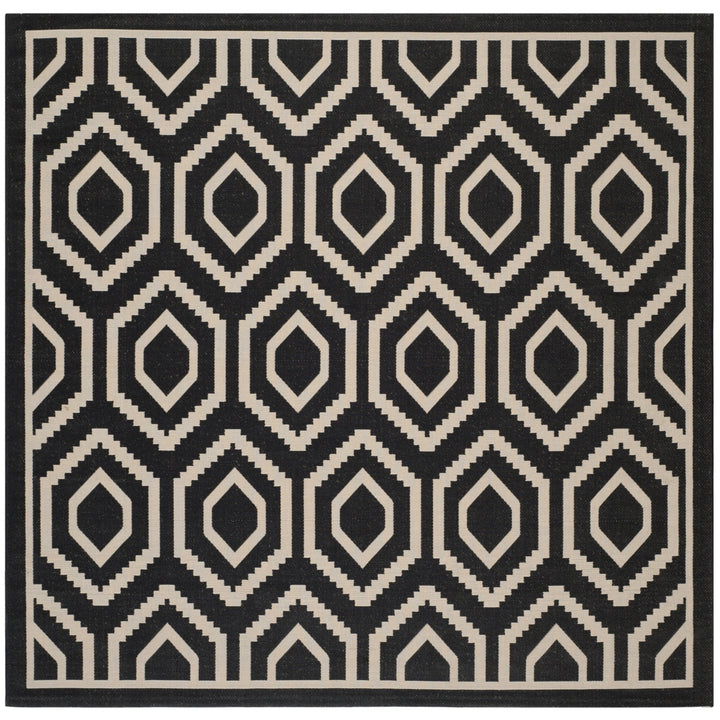 SAFAVIEH Indoor Outdoor CY6902-266 Courtyard Black / Beige Rug Image 7