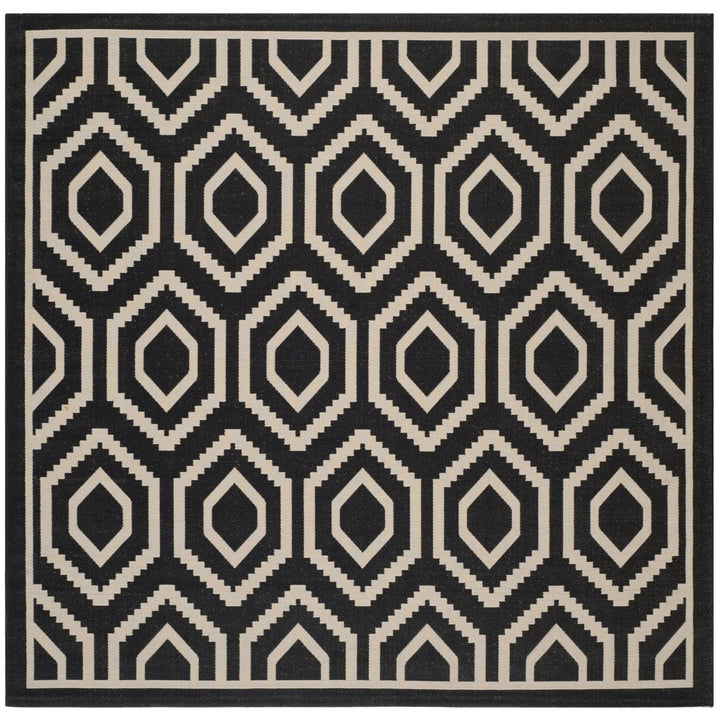 SAFAVIEH Indoor Outdoor CY6902-266 Courtyard Black / Beige Rug Image 1