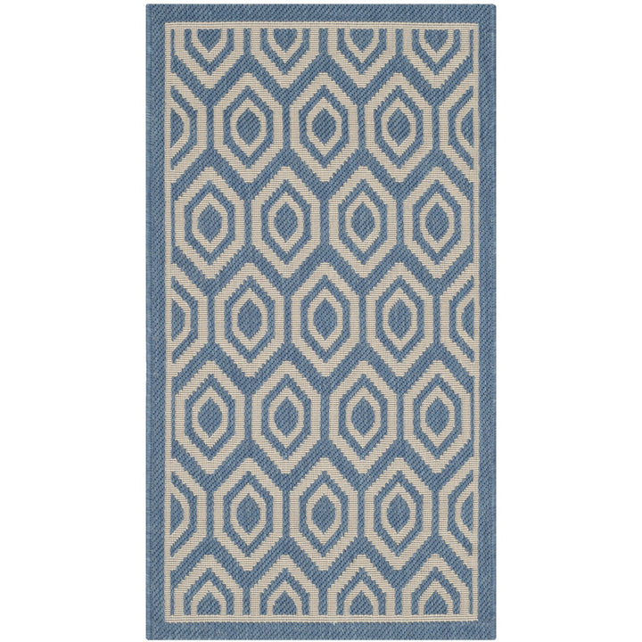 SAFAVIEH Indoor Outdoor CY6902-243 Courtyard Blue / Beige Rug Image 1