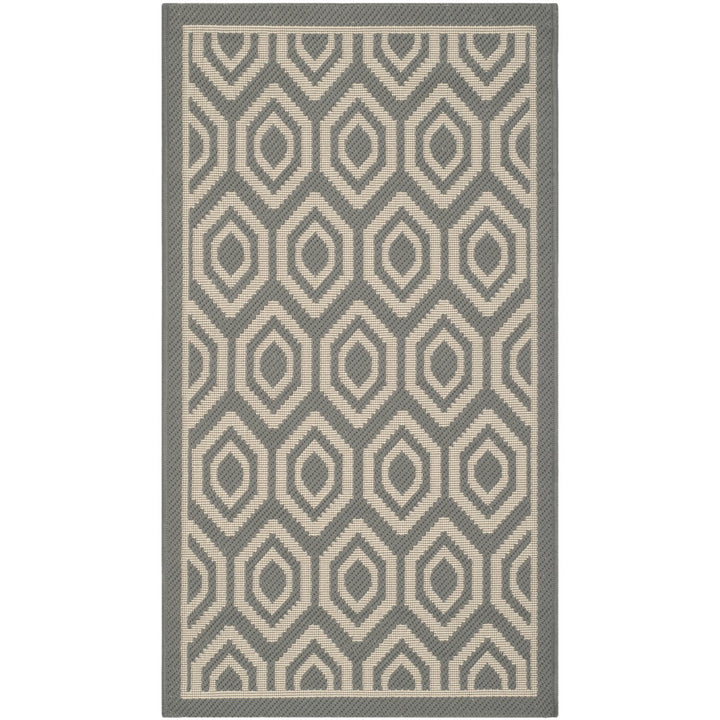 SAFAVIEH Outdoor CY6902-246 Courtyard Anthracite / Beige Rug Image 1