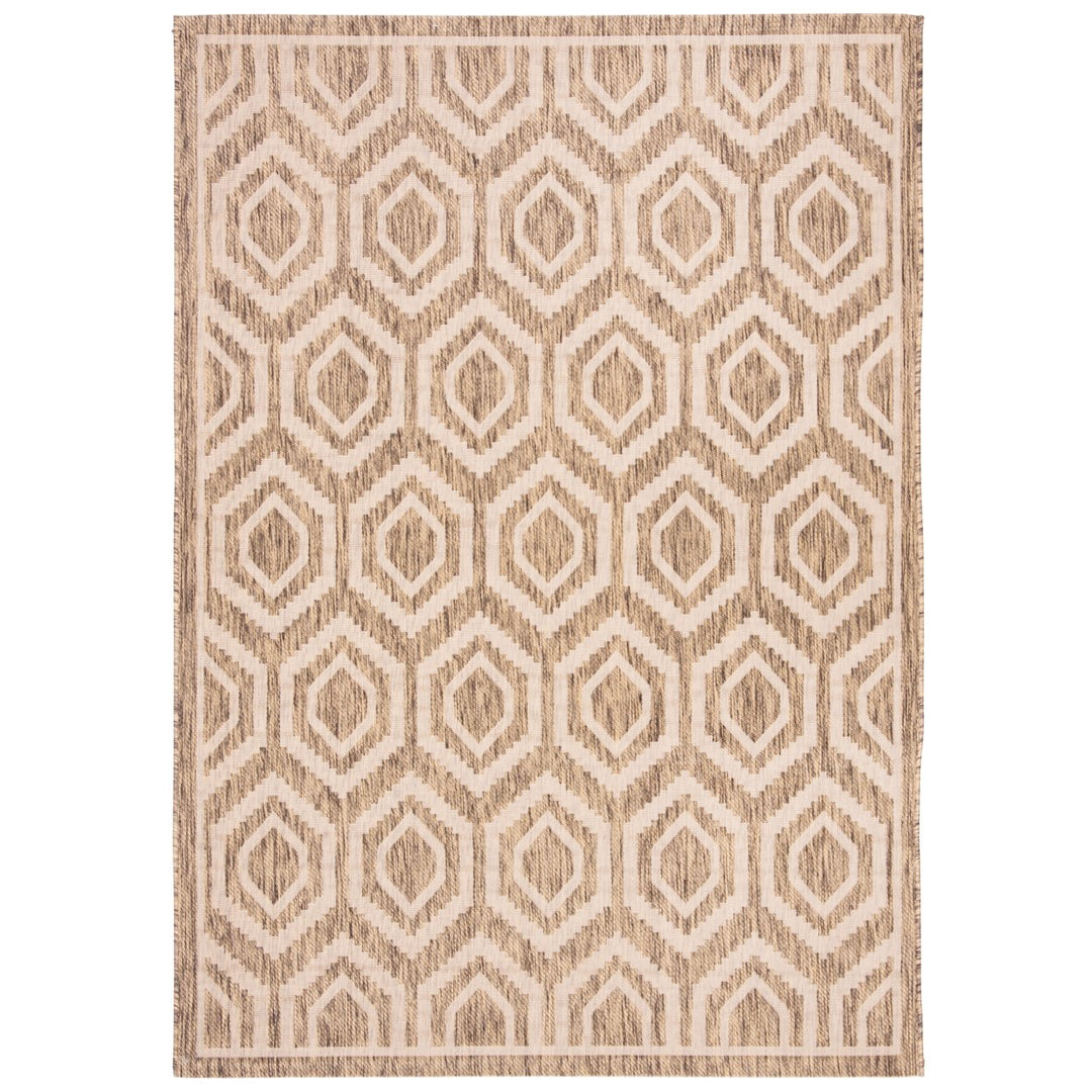 SAFAVIEH Indoor Outdoor CY6902-242 Courtyard Brown / Bone Rug Image 1