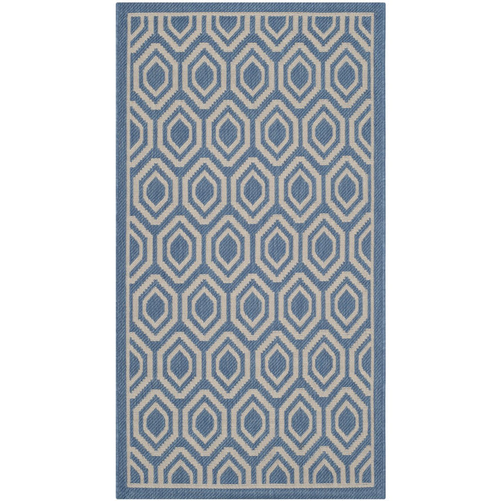 SAFAVIEH Indoor Outdoor CY6902-243 Courtyard Blue / Beige Rug Image 1