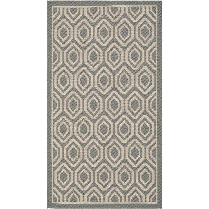 SAFAVIEH Outdoor CY6902-246 Courtyard Anthracite / Beige Rug Image 10