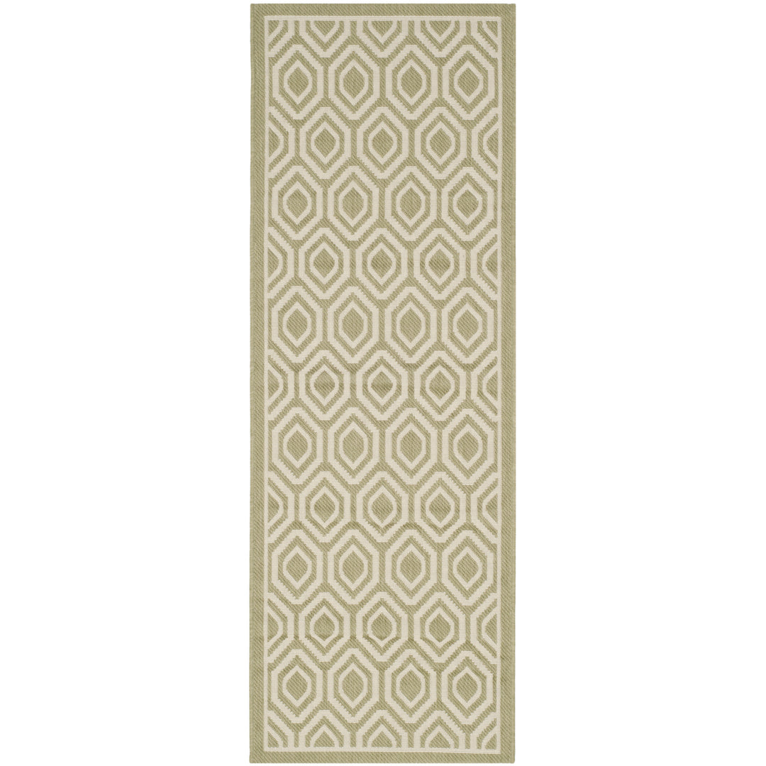 SAFAVIEH Indoor Outdoor CY6902-244 Courtyard Green / Beige Rug Image 5