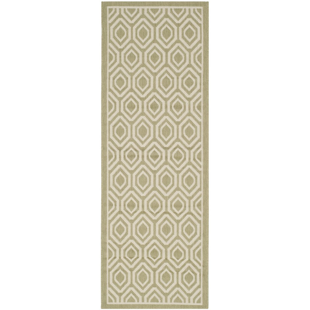 SAFAVIEH Indoor Outdoor CY6902-244 Courtyard Green / Beige Rug Image 1