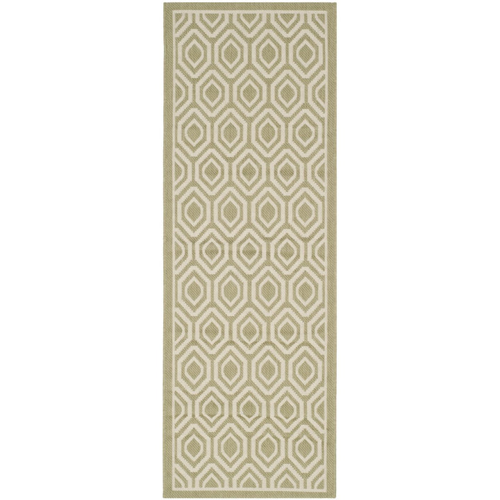 SAFAVIEH Indoor Outdoor CY6902-244 Courtyard Green / Beige Rug Image 1