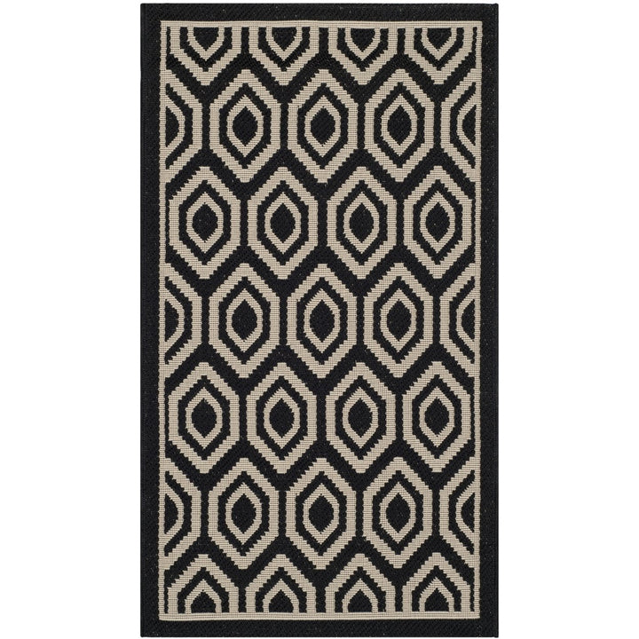 SAFAVIEH Indoor Outdoor CY6902-266 Courtyard Black / Beige Rug Image 10