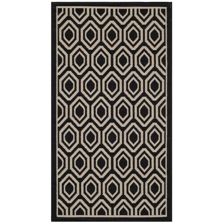 SAFAVIEH Indoor Outdoor CY6902-266 Courtyard Black / Beige Rug Image 11