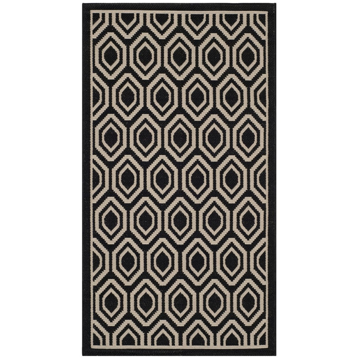 SAFAVIEH Indoor Outdoor CY6902-266 Courtyard Black / Beige Rug Image 1