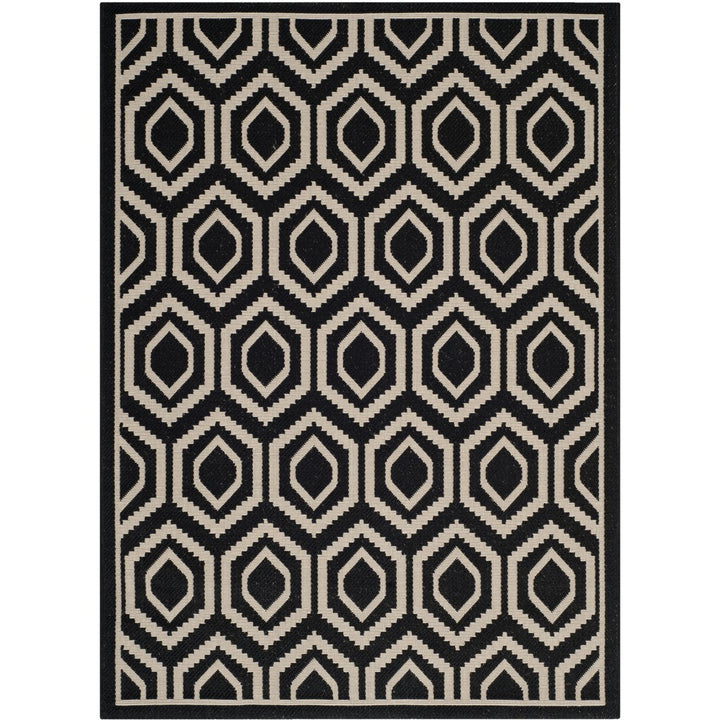 SAFAVIEH Indoor Outdoor CY6902-266 Courtyard Black / Beige Rug Image 12