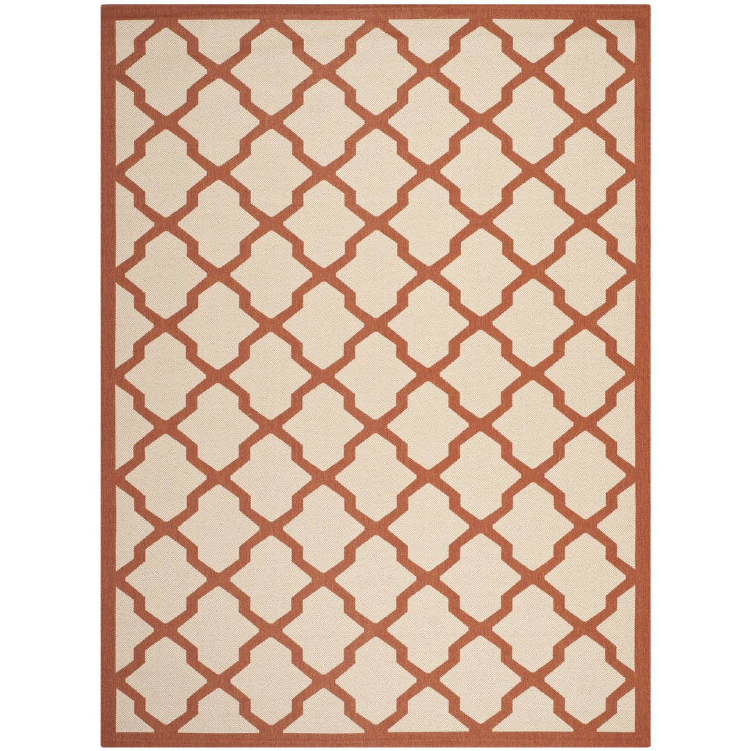 SAFAVIEH Outdoor CY6903-231 Courtyard Beige / Terracotta Rug Image 1