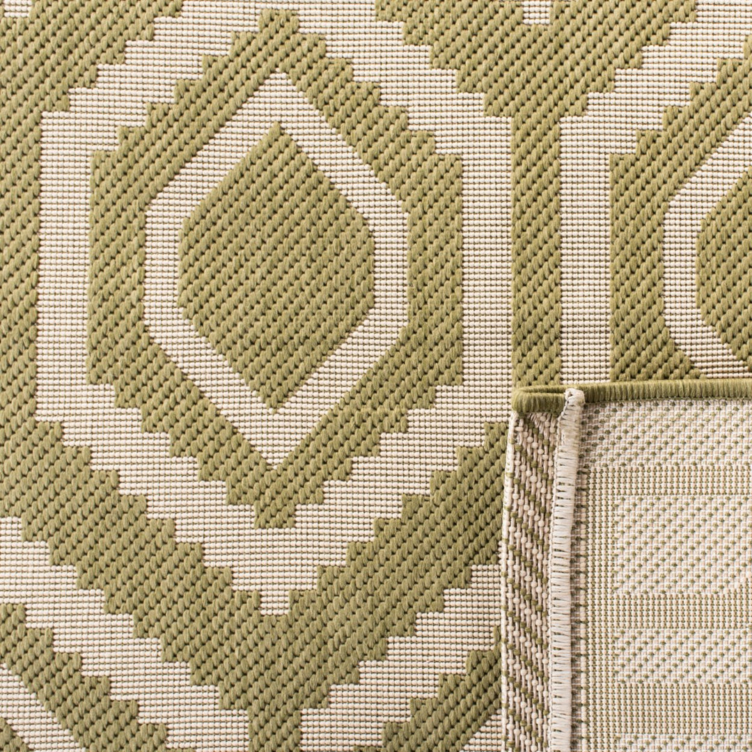 SAFAVIEH Indoor Outdoor CY6902-244 Courtyard Green / Beige Rug Image 8