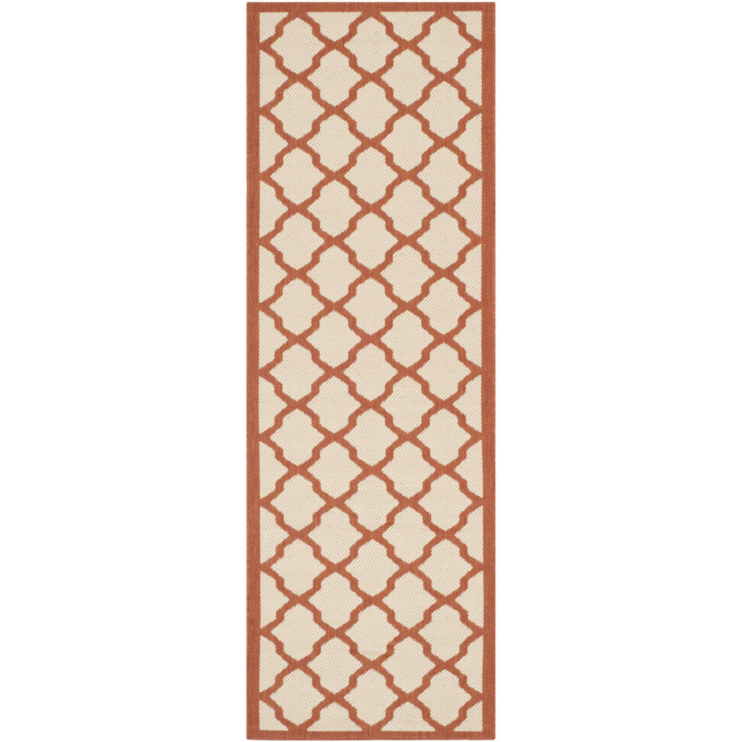 SAFAVIEH Outdoor CY6903-231 Courtyard Beige / Terracotta Rug Image 5