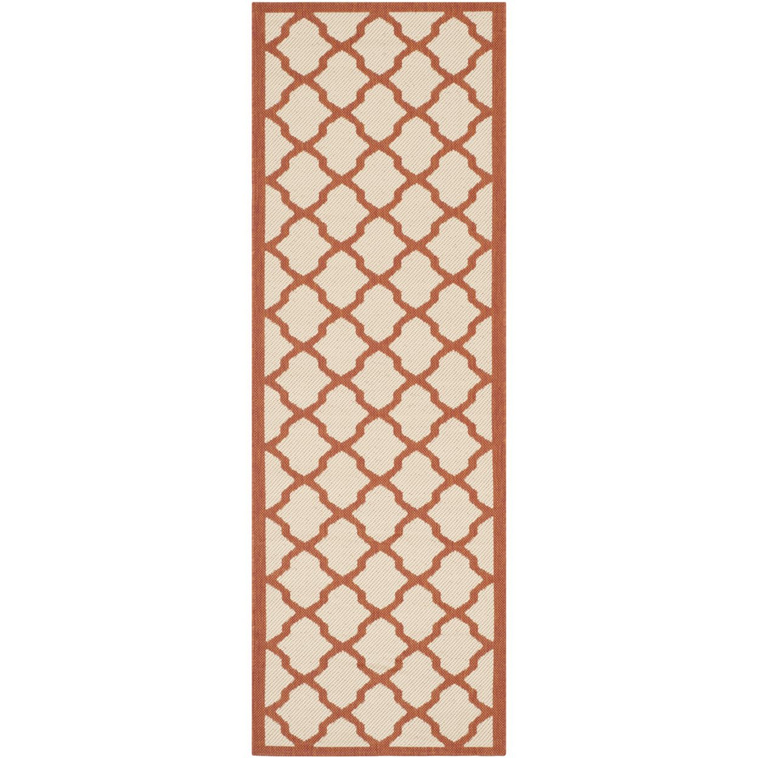 SAFAVIEH Outdoor CY6903-231 Courtyard Beige / Terracotta Rug Image 1