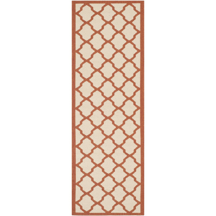 SAFAVIEH Outdoor CY6903-231 Courtyard Beige / Terracotta Rug Image 1