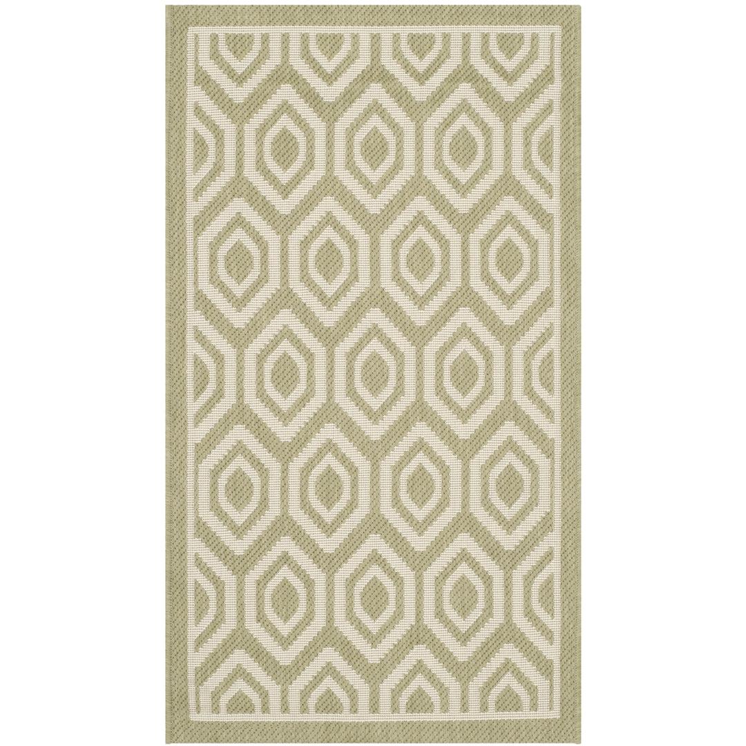 SAFAVIEH Indoor Outdoor CY6902-244 Courtyard Green / Beige Rug Image 9