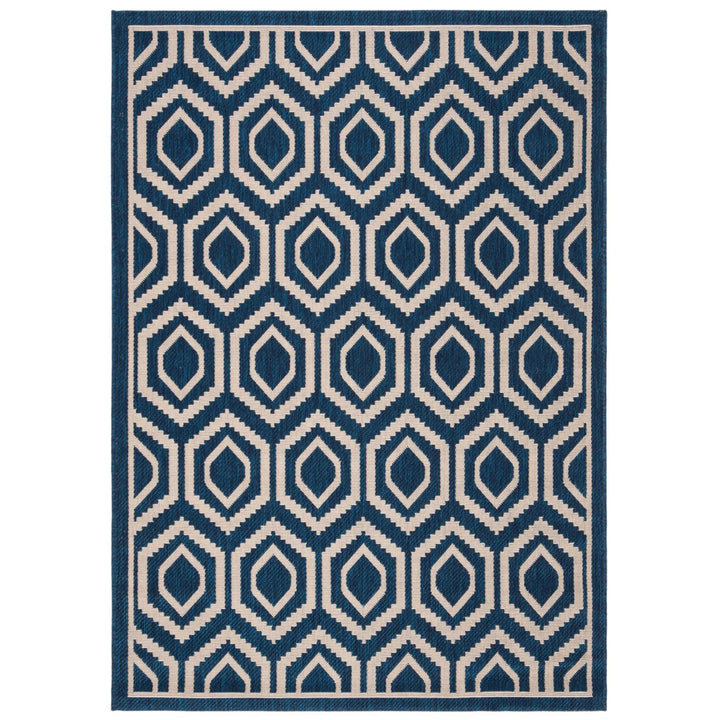 SAFAVIEH Indoor Outdoor CY6902-268 Courtyard Navy / Beige Rug Image 1