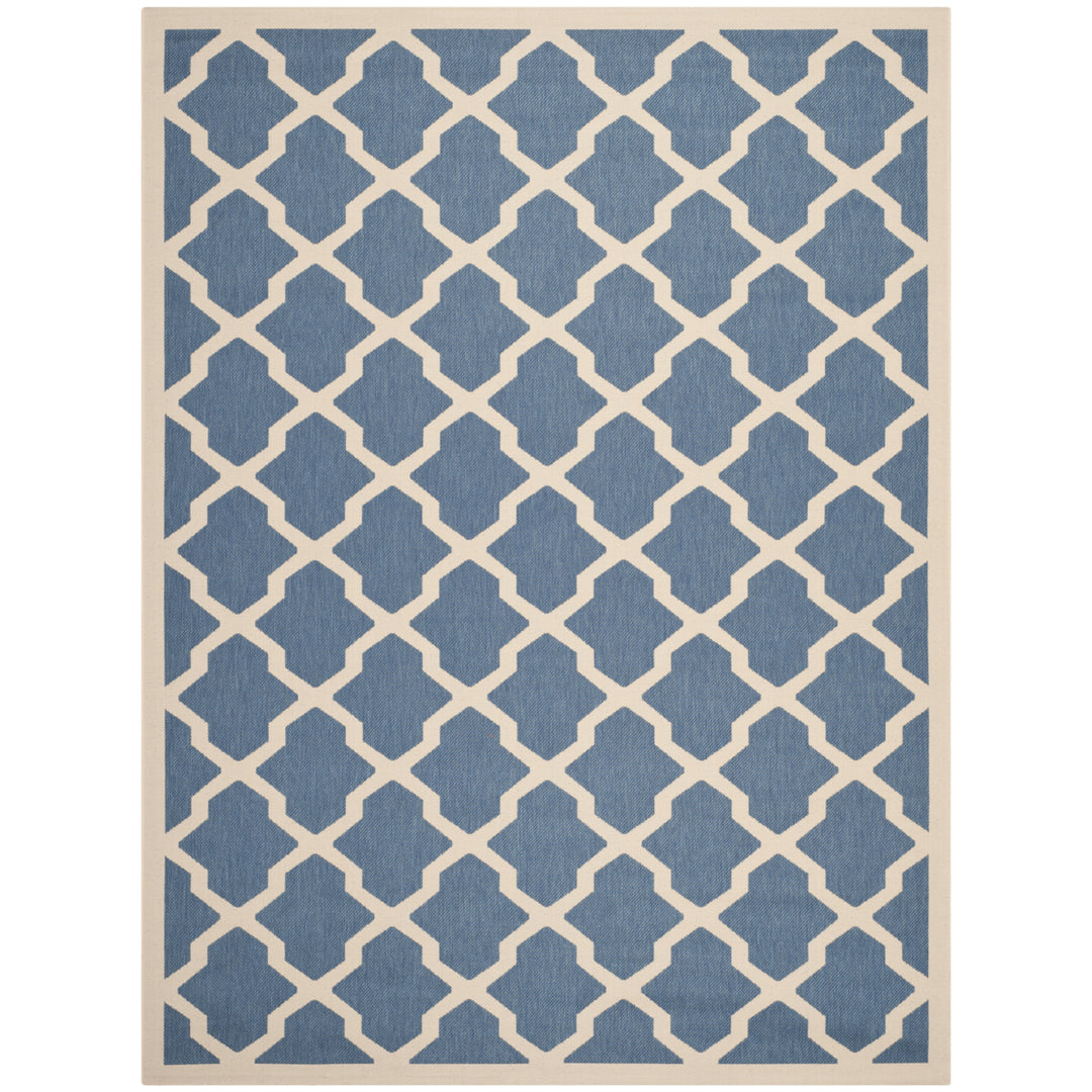 SAFAVIEH Indoor Outdoor CY6903-243 Courtyard Blue / Beige Rug Image 3