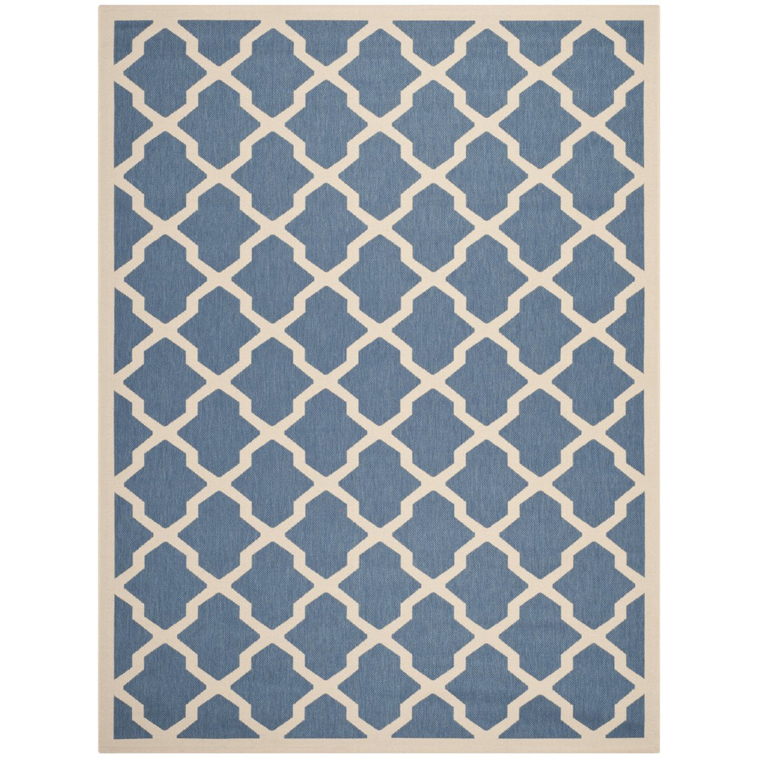 SAFAVIEH Indoor Outdoor CY6903-243 Courtyard Blue / Beige Rug Image 1