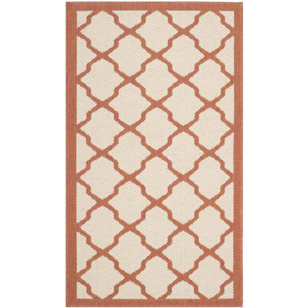 SAFAVIEH Outdoor CY6903-231 Courtyard Beige / Terracotta Rug Image 9