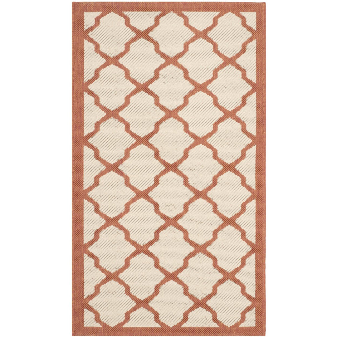 SAFAVIEH Outdoor CY6903-231 Courtyard Beige / Terracotta Rug Image 1