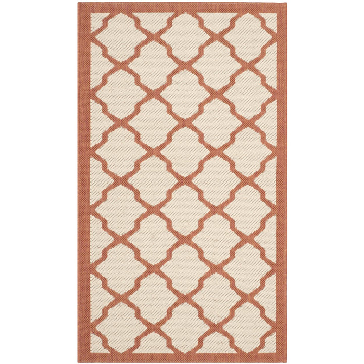 SAFAVIEH Outdoor CY6903-231 Courtyard Beige / Terracotta Rug Image 1