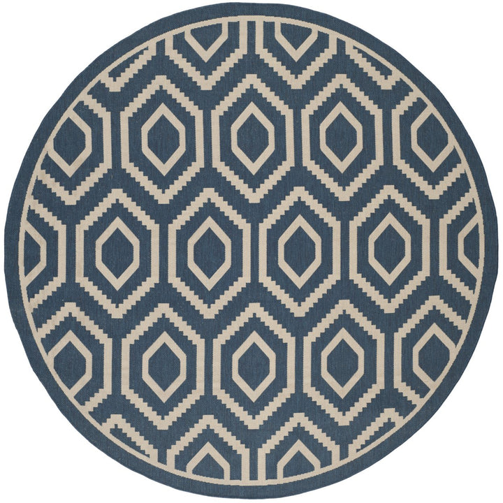 SAFAVIEH Indoor Outdoor CY6902-268 Courtyard Navy / Beige Rug Image 1