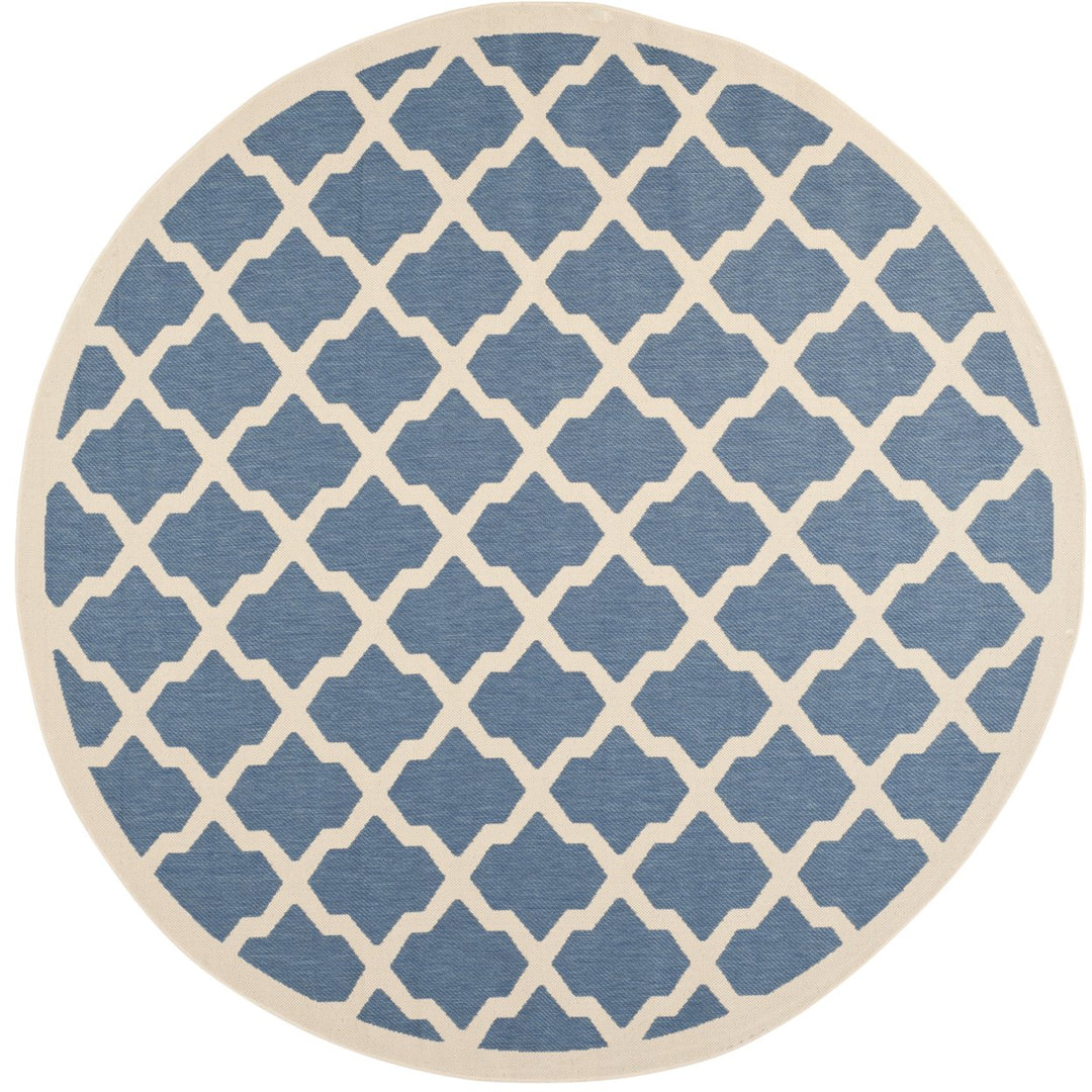 SAFAVIEH Indoor Outdoor CY6903-243 Courtyard Blue / Beige Rug Image 1