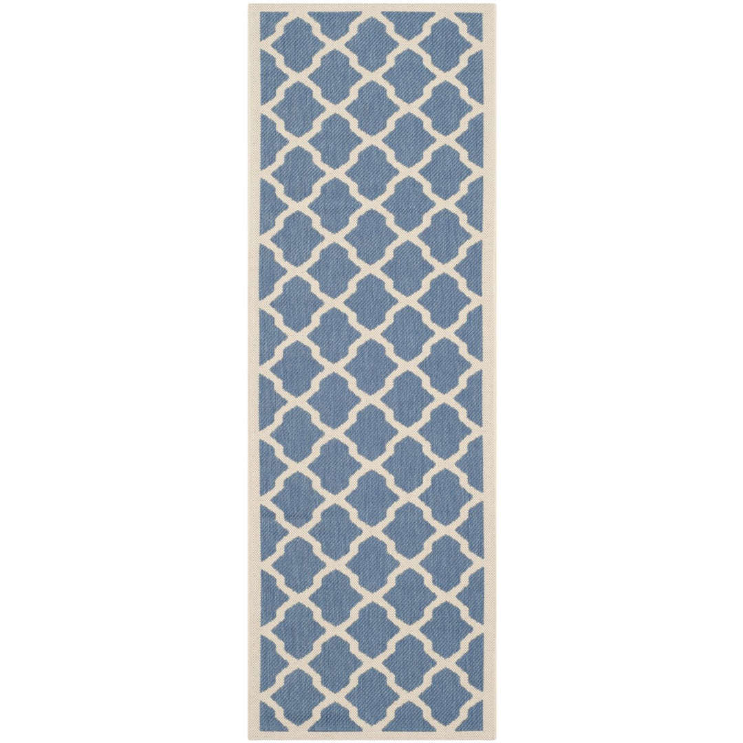 SAFAVIEH Indoor Outdoor CY6903-243 Courtyard Blue / Beige Rug Image 1