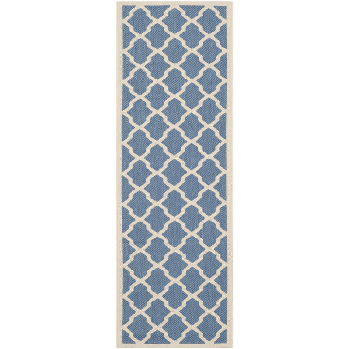 SAFAVIEH Indoor Outdoor CY6903-243 Courtyard Blue / Beige Rug Image 1