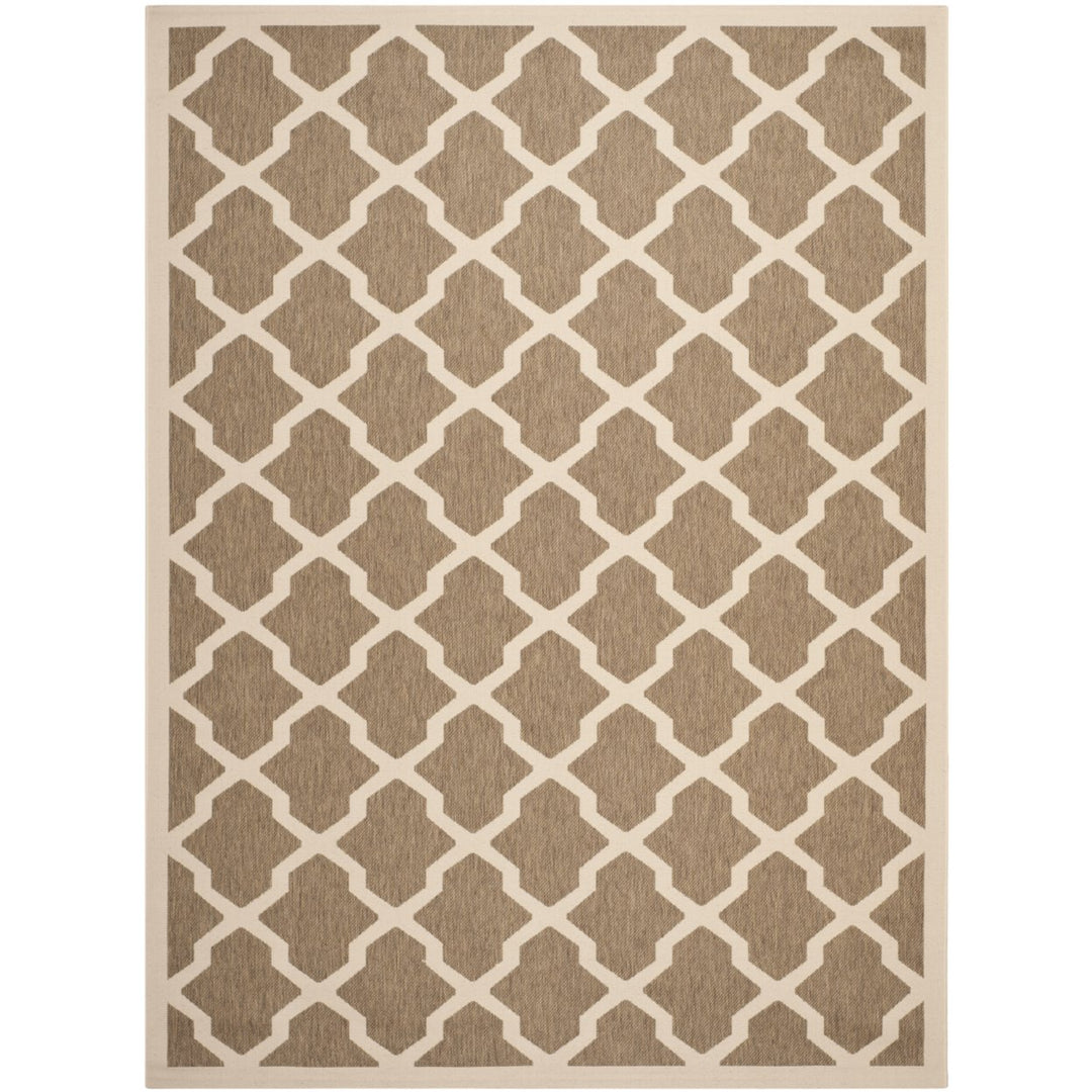 SAFAVIEH Indoor Outdoor CY6903-242 Courtyard Brown / Bone Rug Image 1