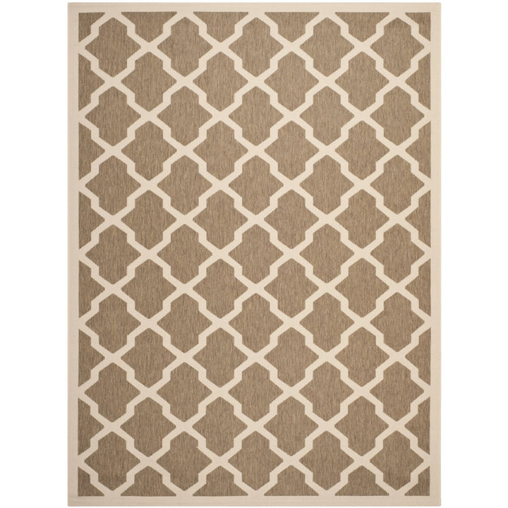 SAFAVIEH Indoor Outdoor CY6903-242 Courtyard Brown / Bone Rug Image 1