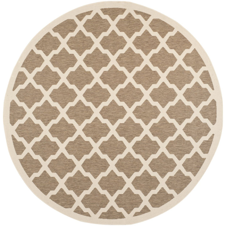 SAFAVIEH Indoor Outdoor CY6903-242 Courtyard Brown / Bone Rug Image 1