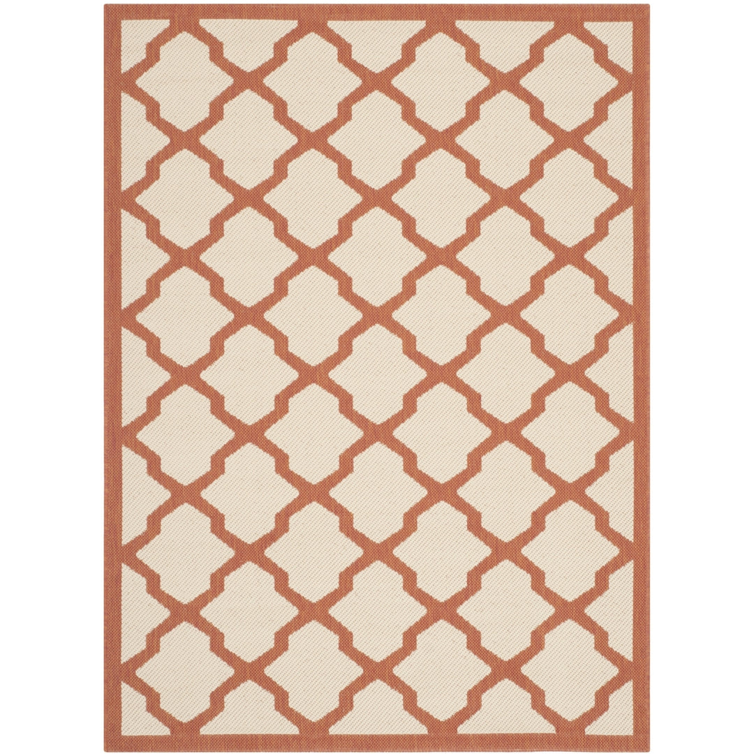 SAFAVIEH Outdoor CY6903-231 Courtyard Beige / Terracotta Rug Image 10