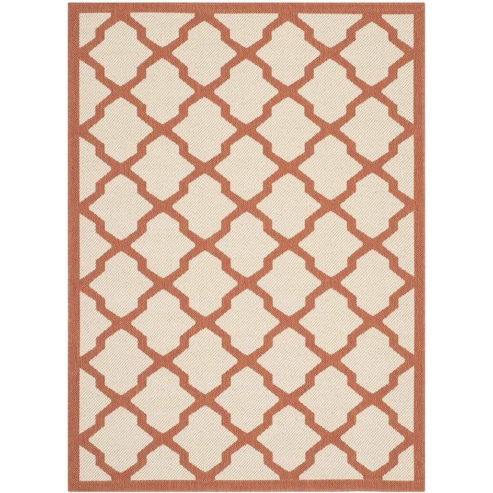 SAFAVIEH Outdoor CY6903-231 Courtyard Beige / Terracotta Rug Image 1