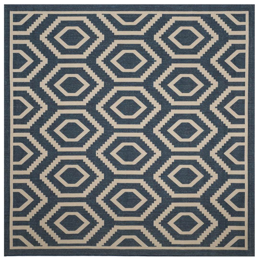 SAFAVIEH Indoor Outdoor CY6902-268 Courtyard Navy / Beige Rug Image 1