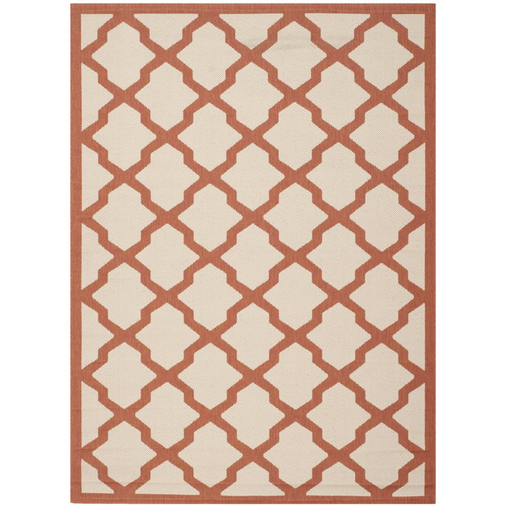 SAFAVIEH Outdoor CY6903-231 Courtyard Beige / Terracotta Rug Image 1