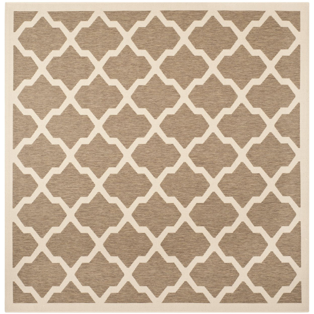 SAFAVIEH Indoor Outdoor CY6903-242 Courtyard Brown / Bone Rug Image 1