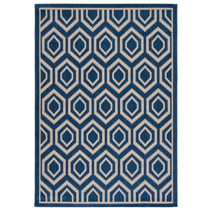 SAFAVIEH Indoor Outdoor CY6902-268 Courtyard Navy / Beige Rug Image 1