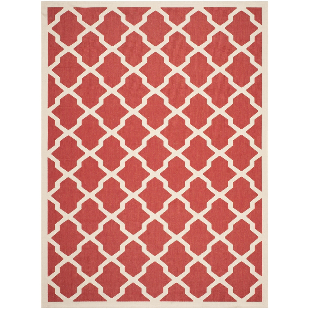 SAFAVIEH Outdoor CY6903-248 Courtyard Collection Red / Bone Rug Image 2