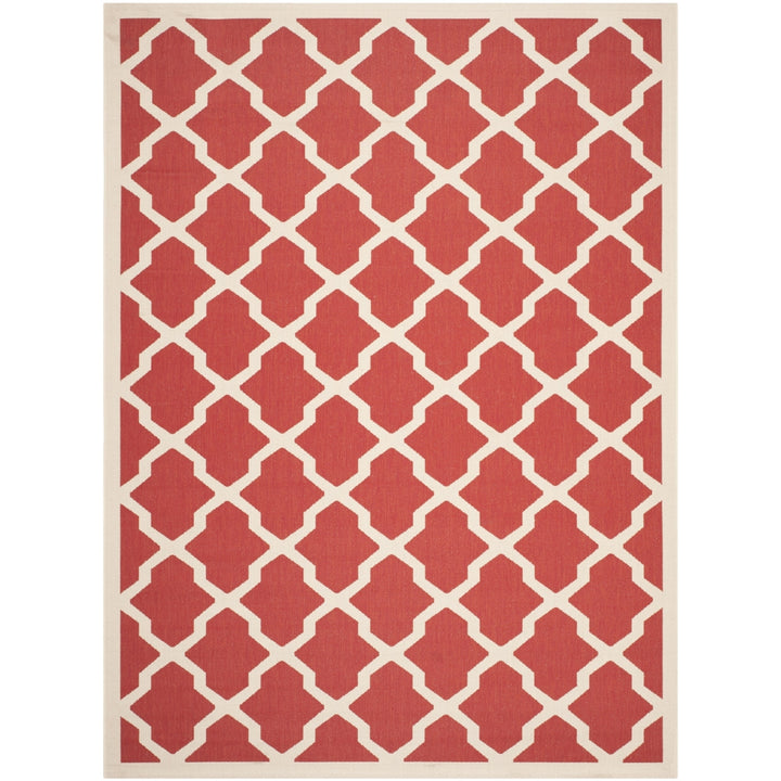 SAFAVIEH Outdoor CY6903-248 Courtyard Collection Red / Bone Rug Image 2
