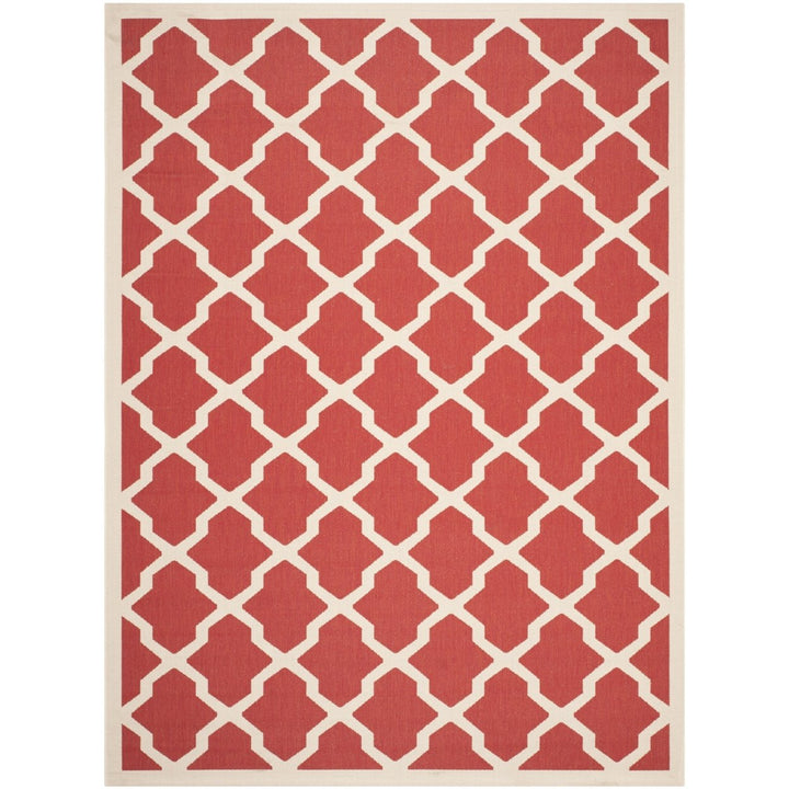 SAFAVIEH Outdoor CY6903-248 Courtyard Collection Red / Bone Rug Image 1