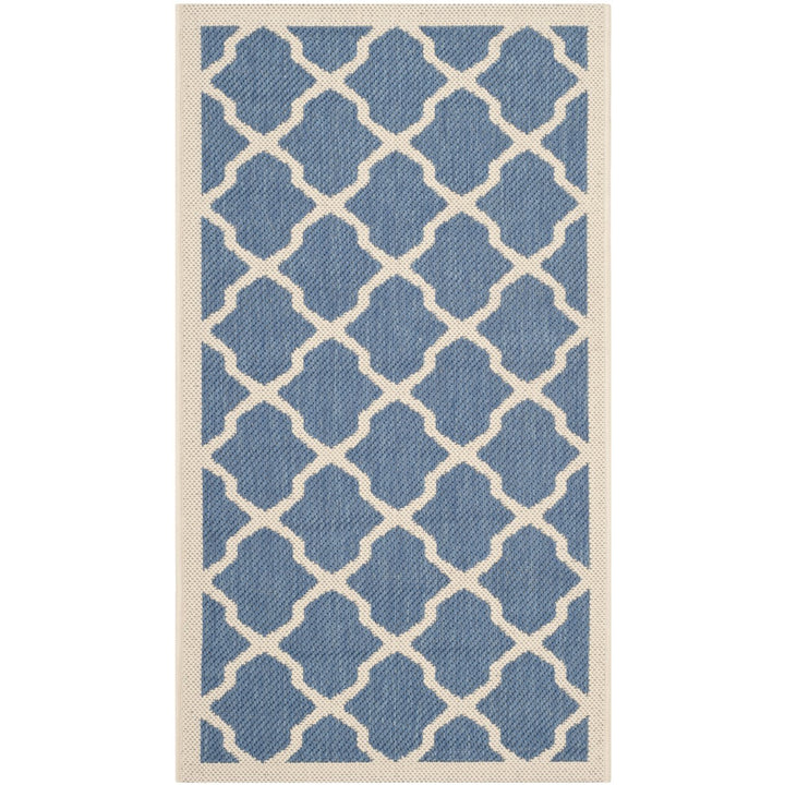 SAFAVIEH Indoor Outdoor CY6903-243 Courtyard Blue / Beige Rug Image 1