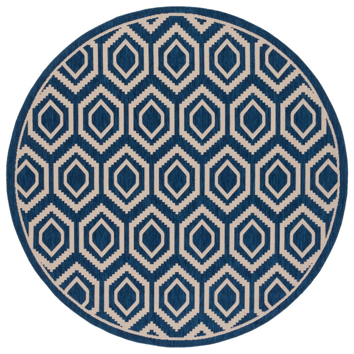 SAFAVIEH Indoor Outdoor CY6902-268 Courtyard Navy / Beige Rug Image 10