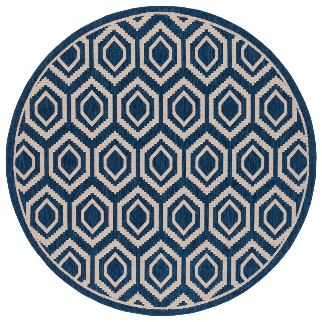 SAFAVIEH Indoor Outdoor CY6902-268 Courtyard Navy / Beige Rug Image 1