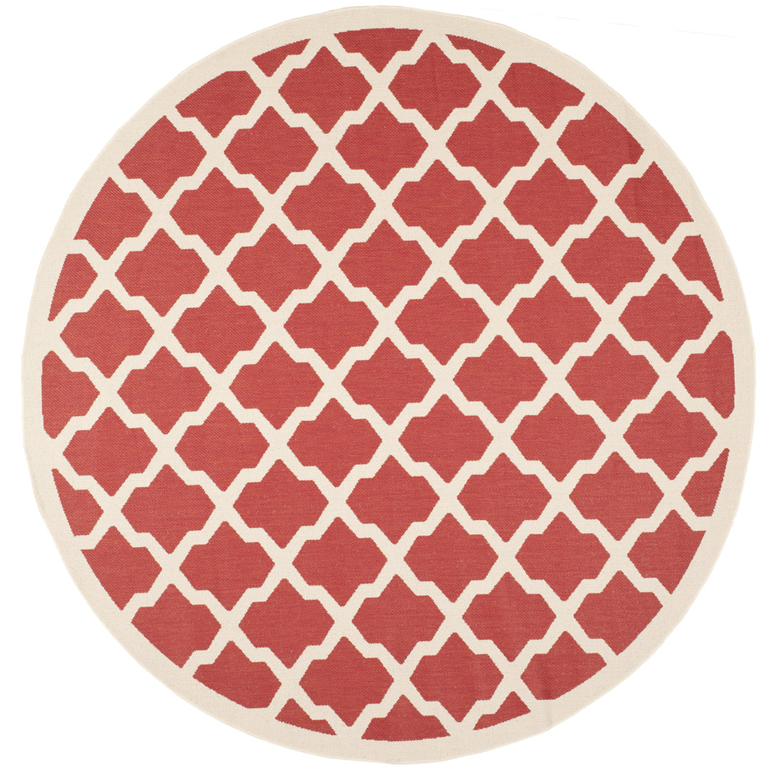 SAFAVIEH Outdoor CY6903-248 Courtyard Collection Red / Bone Rug Image 3