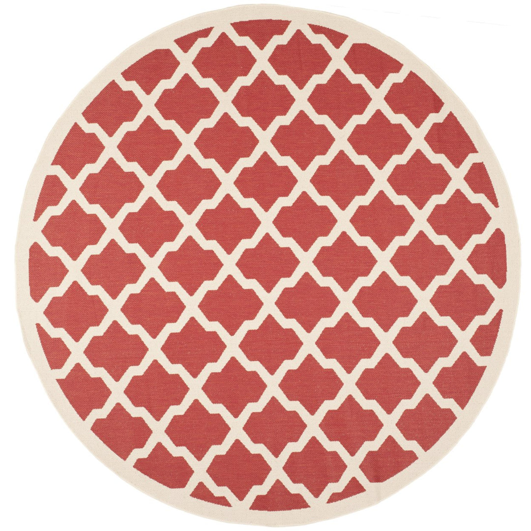 SAFAVIEH Outdoor CY6903-248 Courtyard Collection Red / Bone Rug Image 1