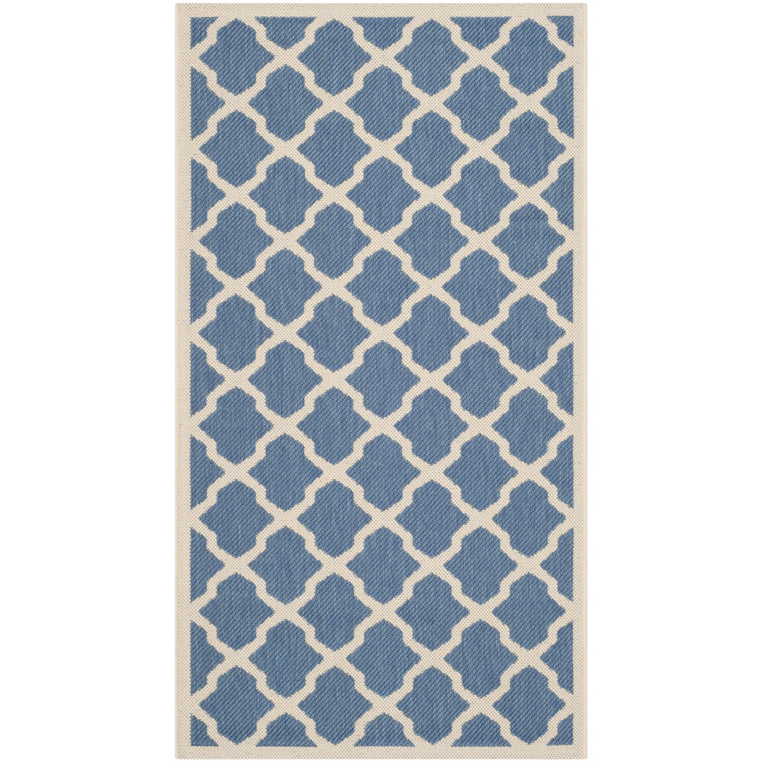 SAFAVIEH Indoor Outdoor CY6903-243 Courtyard Blue / Beige Rug Image 10