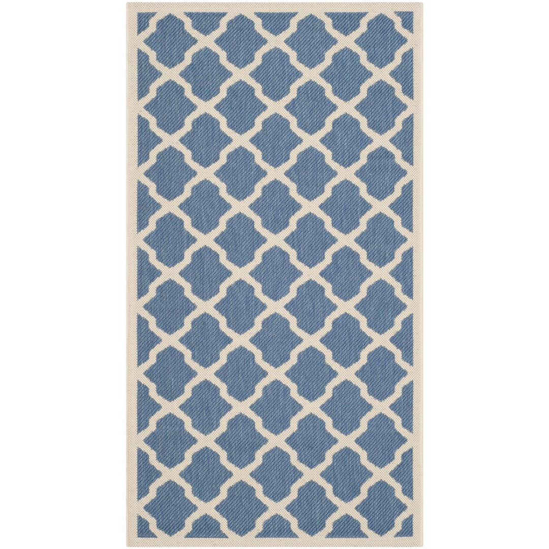 SAFAVIEH Indoor Outdoor CY6903-243 Courtyard Blue / Beige Rug Image 1